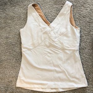 White lulu top with built in bra
